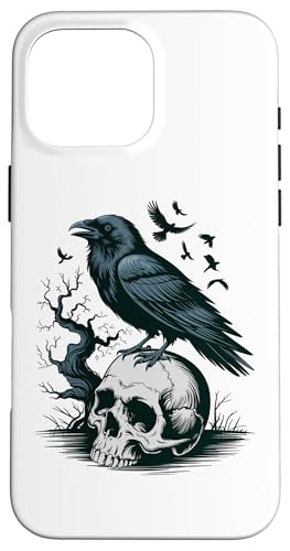 Rabe sitzt auf Schädel Odin Wikinger nordische Mythologie Hülle für iPhone 16 Pro Max von nordische Kultur und Nordmänner Designs