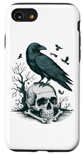 Rabe sitzt auf Schädel Odin Wikinger nordische Mythologie Hülle für iPhone SE (2020) / 7 / 8 von nordische Kultur und Nordmänner Designs