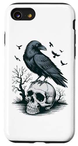 Rabe sitzt auf Schädel Odin Wikinger nordische Mythologie Hülle für iPhone SE (2020) / 7 / 8 von nordische Kultur und Nordmänner Designs
