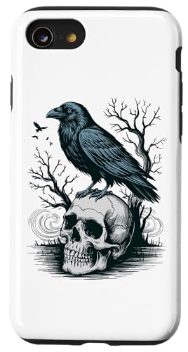 Rabe sitzt auf Schädel Odin Wikinger nordische Mythologie Hülle für iPhone SE (2020) / 7 / 8 von nordische Kultur und Nordmänner Designs
