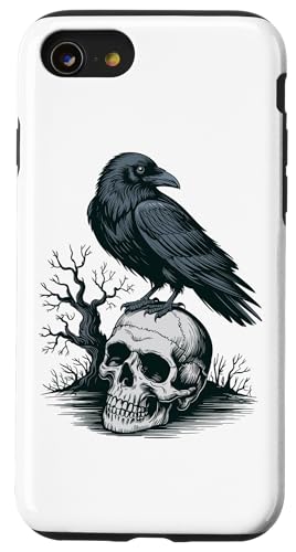 Rabe sitzt auf Schädel Odin Wikinger nordische Mythologie Hülle für iPhone SE (2020) / 7 / 8 von nordische Kultur und Nordmänner Designs