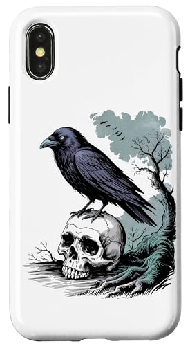 Rabe sitzt auf Schädel Odin Wikinger nordische Mythologie Hülle für iPhone X/XS von nordische Kultur und Nordmänner Designs