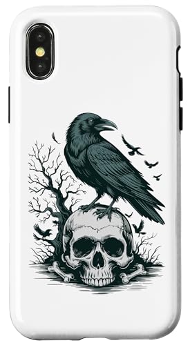 Rabe sitzt auf Schädel Odin Wikinger nordische Mythologie Hülle für iPhone X/XS von nordische Kultur und Nordmänner Designs