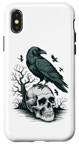 Rabe sitzt auf Schädel Odin Wikinger nordische Mythologie Hülle für iPhone X/XS von nordische Kultur und Nordmänner Designs