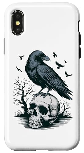 Rabe sitzt auf Schädel Odin Wikinger nordische Mythologie Hülle für iPhone X/XS von nordische Kultur und Nordmänner Designs