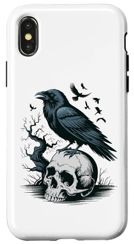 Rabe sitzt auf Schädel Odin Wikinger nordische Mythologie Hülle für iPhone X/XS von nordische Kultur und Nordmänner Designs