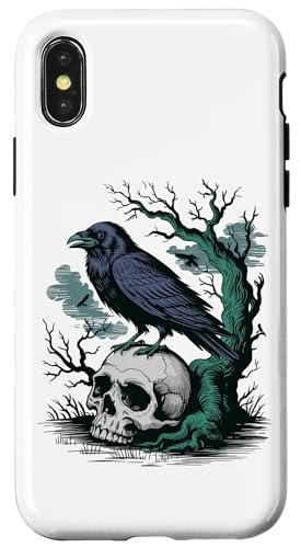 Rabe sitzt auf Schädel Odin Wikinger nordische Mythologie Hülle für iPhone X/XS Rabe sitzt auf Schädel Odin Wikinger nordische Mythologie Hülle für iPhone X/XS von nordische Kultur und Nordmänner Designs