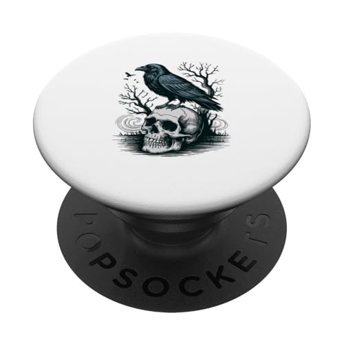 Rabe sitzt auf Schädel Odin Wikinger nordische Mythologie PopSockets Klebender PopGrip Rabe sitzt auf Schädel Odin Wikinger nordische Mythologie PopSockets Klebender PopGrip von nordische Kultur und Nordmänner Designs