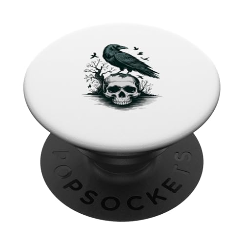 Rabe sitzt auf Schädel Odin Wikinger nordische Mythologie PopSockets Klebender PopGrip Rabe sitzt auf Schädel Odin Wikinger nordische Mythologie PopSockets Klebender PopGrip von nordische Kultur und Nordmänner Designs