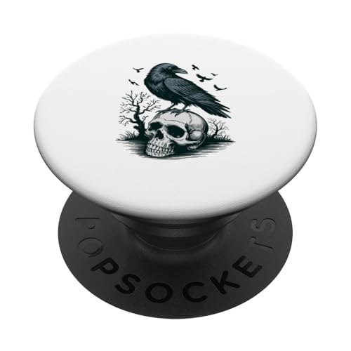 Rabe sitzt auf Schädel Odin Wikinger nordische Mythologie PopSockets Klebender PopGrip Rabe sitzt auf Schädel Odin Wikinger nordische Mythologie PopSockets Klebender PopGrip von nordische Kultur und Nordmänner Designs