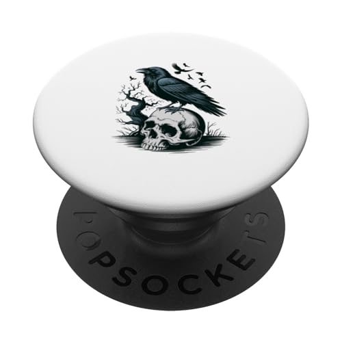 Rabe sitzt auf Schädel Odin Wikinger nordische Mythologie PopSockets Klebender PopGrip Rabe sitzt auf Schädel Odin Wikinger nordische Mythologie PopSockets Klebender PopGrip von nordische Kultur und Nordmänner Designs