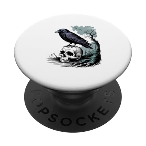 Rabe sitzt auf Schädel Odin Wikinger nordische Mythologie PopSockets Klebender PopGrip Rabe sitzt auf Schädel Odin Wikinger nordische Mythologie PopSockets Klebender PopGrip von nordische Kultur und Nordmänner Designs