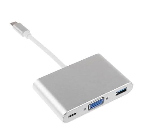 3 in 1 Typ-C USB C 3.1 Hub USB-C Stecker auf PD USB 3.0 VGA Typ C Buchse Ladegerät Adapter für MacBook Google Chromebook Pixel S10 von norrberg