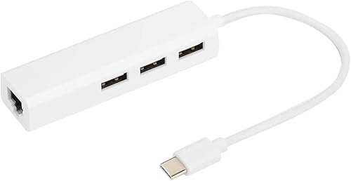 Type-C to USB 2.0 3 Port mit RJ45 100Mbps 1000Mbps Gigabit Ethernet LAN Network Card Adapter von norrberg