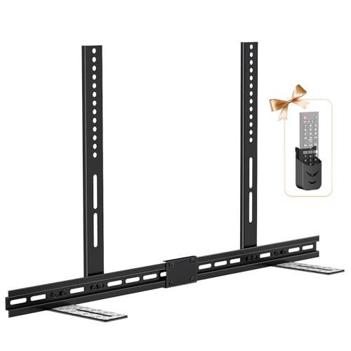 TV Soundbar Halterungen für Vizio/Samsung/Sony/LG Soundbar Halterung unter TVs (40“-80“ TV) | Höhenverstellbare Soundbar TV Halterung bis zu 35 Lbs mit Fernbedienungshalterung Kein Bohren Installieren von notiela
