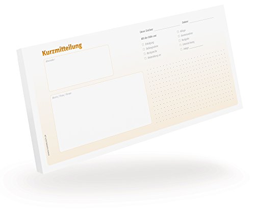 BIZSTIX® 5 Kurzmitteilungsblöcke je 50 Blatt, orange, gepunktet, 210 x 99 mm von notizblock24