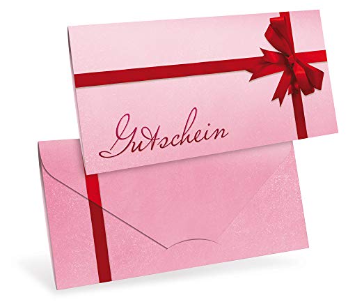 Gutscheinkarten (10 Stück) - Geschenkgutscheine für Mädchen, Weihnachten, Kosmetik - DIN lang Faltkarte verschließbar von notizblock24