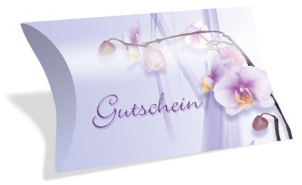 Gutscheinkarten in Etui-Form (10 Stück im Set) zu einem Etui faltbar, mit Schlitz zum Verschließen, Format geschlossen: 131 x 93 mm - Geschenkbox für Kosmetik, Wellness, Friseur von notizblock24