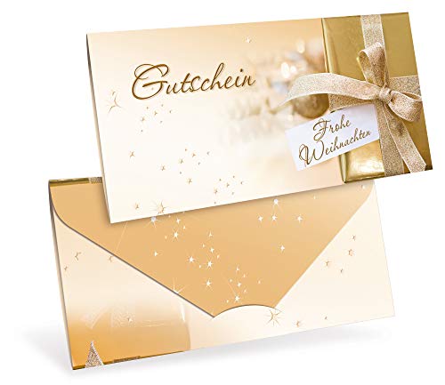 Premium Gutscheinkarten (10 Stück) für Weihnachten, Advent, Winter - verschließbare Faltkarte, DIN lang von notizblock24