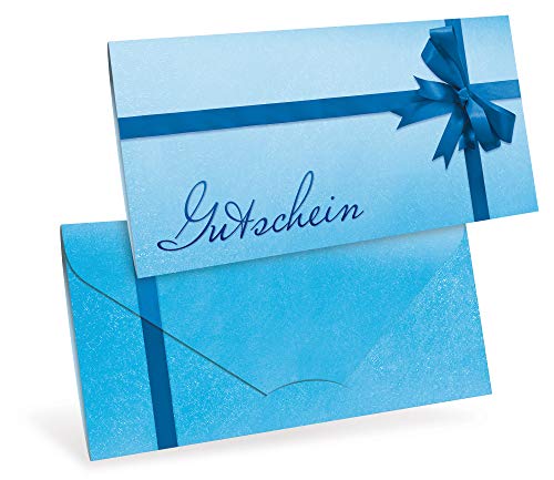 Premium Gutscheinkarten (10 Stück) für Weihnachten, Physiotherapie, Wellness - verschließbare Faltkarte, DIN lang von notizblock24