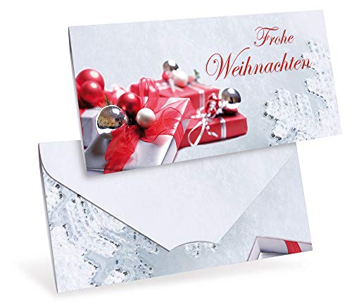 Premium Gutscheinkarten (10 Stück) für Weihnachten - verschließbare Faltkarte, DIN lang von notizblock24