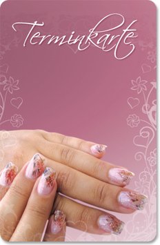Terminkarten (100 Stück) für Nagelstudio, Naildesign, Maniküre, Kosmetik - Terminkarte"nail art" von notizblock24