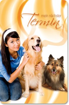 Terminkarten (100 Stück) für Tierarzt, Tierpraxen, Hundefriseur - Terminkarte"Freunde fürs Leben" von notizblock24