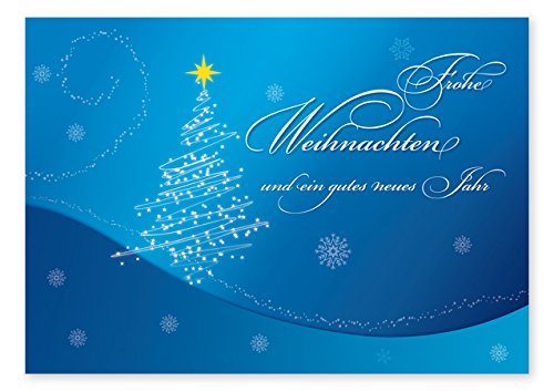 Weihnachtspostkarten A6 (50 StücK) - Weihnachts-Postkarte"blue christmas" von notizblock24