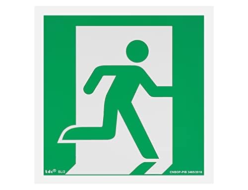 notlok Safety Work - Notausgangsschild Nachleuchtend [ 15 x 15 cm ] | PVC Platte mit Schaumstoffklebeband | DIN EN ISO 7010, DIN 67510 | Fluchtwegschilder Nachleuchtend, Notausgang Schild Beleuchtet von notlok Safety Work