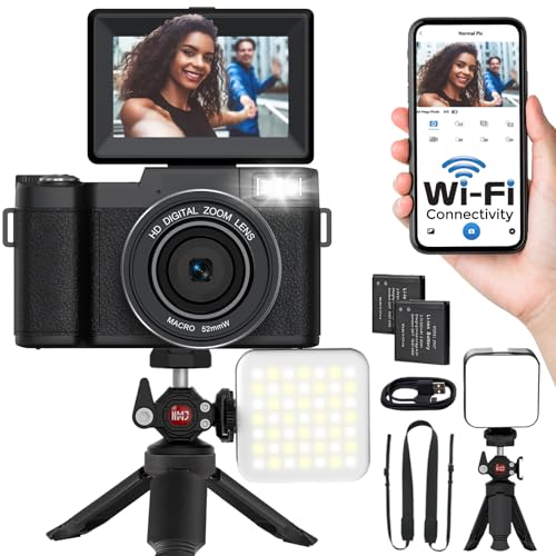 Digitalkamera 4K 48MP Autofokus Full HD Vlogging Kamera für YouTube Flip Screen Kompaktkamera für Anfänger Vlogger Fotografie mit wiederaufladbaren Batterien Zubehör Kit Digitalkamera 4K 48MP Autofokus Full HD Vlogging Kamera für YouTube Flip Screen Kompaktkamera für Anfänger Vlogger Fotografie mit wiederaufladbaren Batterien Zubehör Kit von novzzovaz