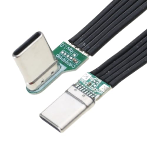 nuanzhiyuan Biegen Sie USB C auf USB C, flach, Silikon, weicher Draht, links und rechts abgewinkelt, 8 Längenoptionen, für Kameras und Elektronik von nuanzhiyuan