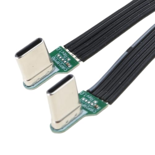 nuanzhiyuan Biegen Sie USB C auf USB C, flach, Silikon, weicher Draht, links und rechts abgewinkelt, 8 Längenoptionen, für Kameras und Elektronik von nuanzhiyuan