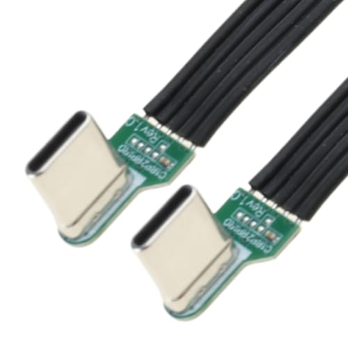 nuanzhiyuan Biegen Sie USB C auf USB C, flach, Silikon, weicher Draht, links und rechts abgewinkelt, 8 Längenoptionen, für Kameras und Elektronik von nuanzhiyuan
