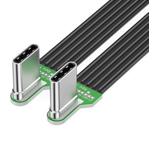 nuanzhiyuan Biegen Sie USB C auf USB C, flach, Silikon, weicher Draht, links und rechts abgewinkelt, 8 Längenoptionen, für Kameras und Elektronik von nuanzhiyuan