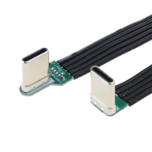 nuanzhiyuan Biegen Sie USB C auf USB C, flach, Silikon, weicher Draht, links und rechts abgewinkelt, 8 Längenoptionen, für Kameras und Elektronik von nuanzhiyuan