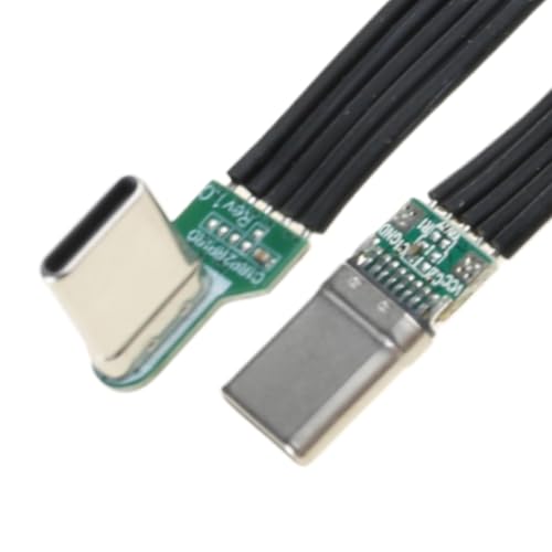 nuanzhiyuan Biegen Sie USB C auf USB C, flach, Silikon, weicher Draht, links und rechts abgewinkelt, 8 Längenoptionen, für Kameras und Elektronik von nuanzhiyuan