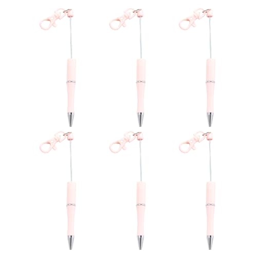 nuanzhiyuan Perlenstift, Schlüsselanhänger, 1,0 mm, Perlenkugelschreiber, Schreibwaren-Stift, Schreibwaren, schwarze Tinte, Perlenstift für Studenten, 6 Stück von nuanzhiyuan