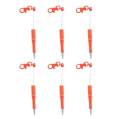 nuanzhiyuan Perlenstift, Schlüsselanhänger, 1,0 mm, Perlenkugelschreiber, Schreibwaren-Stift, Schreibwaren, schwarze Tinte, Perlenstift für Studenten, 6 Stück von nuanzhiyuan
