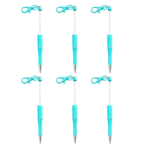 nuanzhiyuan Perlenstift, Schlüsselanhänger, 1,0 mm, Perlenkugelschreiber, Schreibwaren-Stift, Schreibwaren, schwarze Tinte, Perlenstift für Studenten, 6 Stück von nuanzhiyuan
