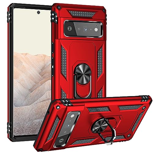 Hülle Kompatibel mit Google Pixel 4XL, Militär Standard Stoßfest Handyhülle Case Hybrid Metall Ring Halter Schutzhülle Handy Hüllen Cover für Google Pixel 4XL von nulala