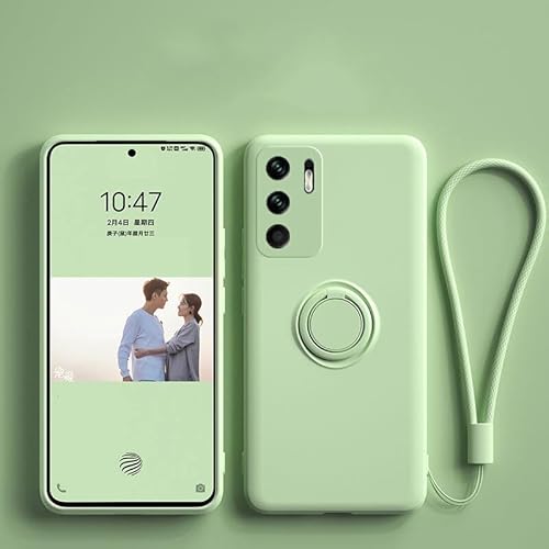 Silikon Hülle Kompatibel mit Oppo Realme GT Neo 2, Halter Ständer Handyhülle mit Band Kette Magnetischen Stoßfestes Flüssiges Silikon Schutzhülle für Oppo Realme GT Neo 2 von nulala