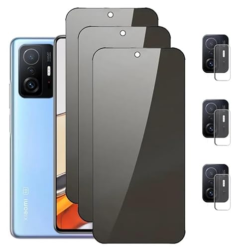 nulala [3+3 Stück] Sichtschutz Schutzfolie für Xiaomi Poco X4 GT und Kameraschutz, 3 Stück Gehärtetem Glas Folie Panzer Schutz DisplaySichtschutz Anti-Spy Schutzfolie für Xiaomi Poco X4 GT von nulala