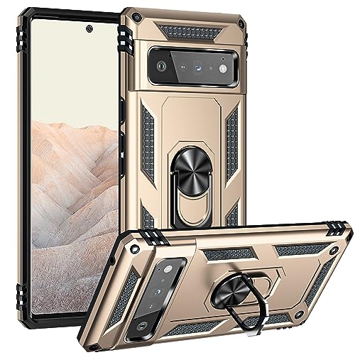 nulala Hülle Kompatibel mit Google Pixel 4A, Militär Standard Stoßfest Handyhülle Case Hybrid Metall Ring Halter Schutzhülle Handy Hüllen Cover für Google Pixel 4A von nulala