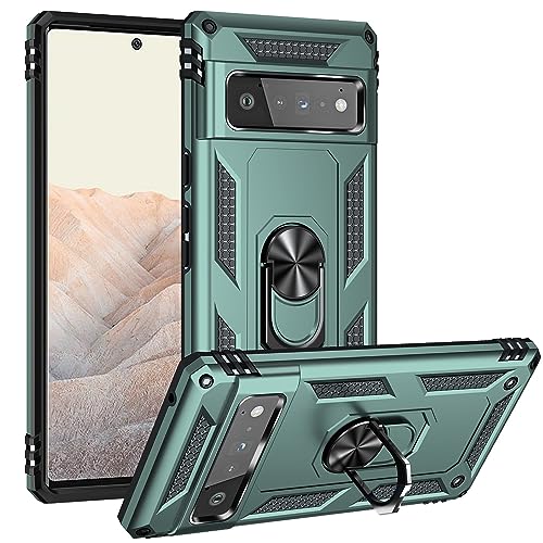 nulala Hülle Kompatibel mit Google Pixel 6A, Militär Standard Stoßfest Handyhülle Case Hybrid Metall Ring Halter Schutzhülle Handy Hüllen Cover für Google Pixel 6A nulala Hülle Kompatibel mit Google Pixel 6A, Militär Standard Stoßfest Handyhülle Case Hybrid Metall Ring Halter Schutzhülle Handy Hüllen Cover für Google Pixel 6A von nulala