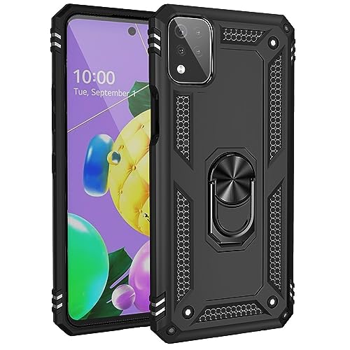 nulala Hülle Kompatibel mit LG K30, Militär Standard Stoßfest Handyhülle Case Hybrid Metall Ring Halter Schutzhülle Handy Hüllen Cover für LG K30 von nulala