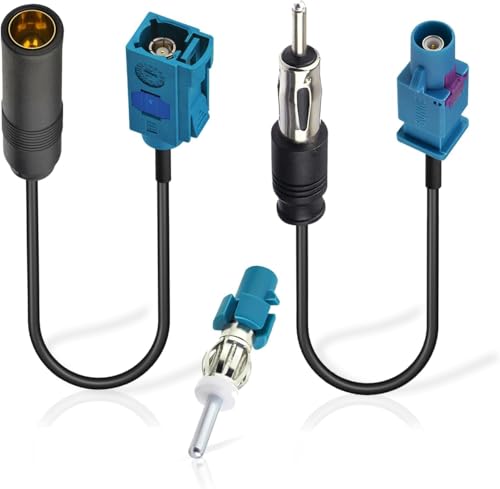 2 Stück Fakra auf DIN ISO Autoradio Antenne Kabel,DAB FM Radio Adapterkabel mit Fakra-Z-Stecker auf DIN-Stecker-Adapter für Stereo Audio Receiver HD Head Unit CD Media Player Receiver von nuluxi