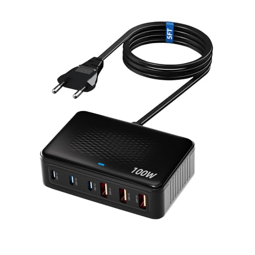 USB C Ladegerät,100W 6-Port Netzteil Schnellladegerät Adapter mit 3 USB-C und 3 USB-A Mehrfach Ladegerät USB Ladestecker Netzteil für iPhone 16 15 14 13 Pro/Pro Max, iPad,Samsung S24/S23 USB C Ladegerät,100W 6-Port Netzteil Schnellladegerät Adapter mit 3 USB-C und 3 USB-A Mehrfach Ladegerät USB Ladestecker Netzteil für iPhone 16 15 14 13 Pro/Pro Max, iPad,Samsung S24/S23 von nuluxi