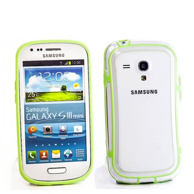 Samsung Galaxy S3 Mini Bumper, Hülle Cover Slim Case [Silikon TPU Rahmen] Stoßfeste Handyhülle für Samsung Galaxy S3 Mini (i8190) Schutzhülle [Grün] von numerva
