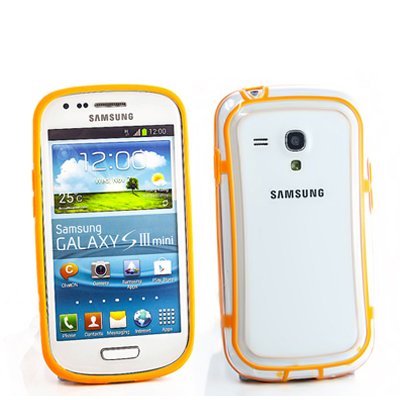 Samsung Galaxy S3 Mini Bumper, Hülle Cover Slim Case [Silikon TPU Rahmen] Stoßfeste Handyhülle für Samsung Galaxy S3 Mini (i8190) Schutzhülle [Orange] von numerva