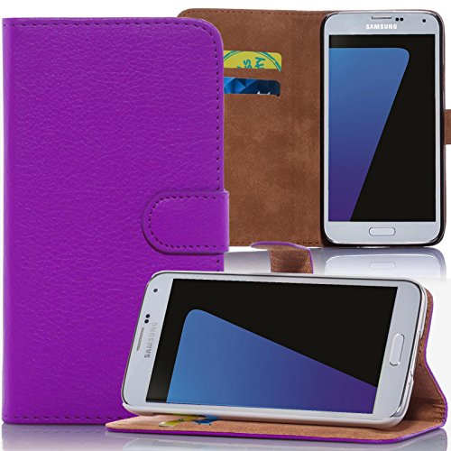 numerva HTC One Mini 2 Hülle, Schutzhülle [Bookstyle Handytasche Standfunktion, Kartenfach] PU Leder Tasche für HTC One Mini 2 Wallet Case [Lila] von numerva